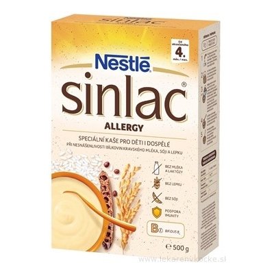 Nestlé SINLAC allergy kaša nemliečna bezlepková od ukonč 4 mesiaca 500 g