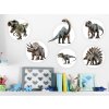 Nalepte.cz Dinosaury sada textilní prelepiteľné nálepky na stenu arch 75 x 54 cm
