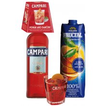 Likér Campari 0,7 l + Fructal Pomaranč 1 l (darčekové balenie 1 Pohár)