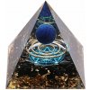 Nefertitis Orgonit pyramída s obsidiánom a lapis lazuli Pentagram NF47007 - 6 x 6 x 6,2 cm