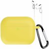 AppleKing silikónový obal s karabínkou a šnúrkou proti strate pre AirPods Pro 3 - žltý - možnosť vrátiť tovar ZADARMO do 30tich dní