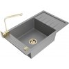 MEXEN/S MEXEN/S - Elias granitový drez 1-miska s odkvapkávačom vrátane batérie Rita, šedý 6511-71-670300-50