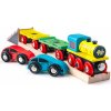 Bigjigs Rail Nákladný vlak s autami a koľajami