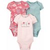 CARTER'S Body krátky rukáv Pinkblue dievča LBB 3ks