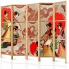 Artgeist Japonský paraván Secrets of the Geishas II 225 x 161 cm