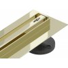 Mexen Flat nerezový sprchový žľab s rotačným 360° sifónom 110 cm, vzor SLIM, zlatá, 1541110