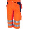 Qualitex 61936TW Reflexné kraťase 62, Reflexná oranžová-Námornícka modrá