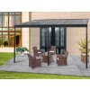 Hliníková pergola LanitPlast Wall 53, š. 4,96 × d. 3 m + PC 6 mm (opál)