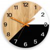 ModernClock Drevené nástenné hodiny Texas 33 cm čierne/oranžové