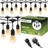 MALUS Vonkajšia záhradná svetelná reťaz 20m 20xE27 + LED žiarovky 1,3W 2200K Lumiled