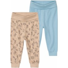 Lupilu Chlapčenské nohavice pre bábätká BIO 2 kusy béžová bledomodrá