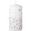 Valec 60x120 mm Vločky Magic Snowing bielo-zlatá, sviečka