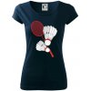Bedminton - pálka a košík - Dámske tričko Pure - L ( Tmavomodrá (veľmi tmavá - skoro čierna) )