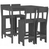 VidaXL 5-dielna barová súprava do záhrady, sivá, borovicové drevo