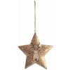 HVIEZDA kovová, závesná, sob 13/25cm ZLATÁ