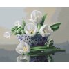 Zuty – Maľovanie podľa čísel – Zátišie biele tulipány v modro-bielej mise (Pieter Wagemans), 40 × 50 cm, plátno 8596530141846