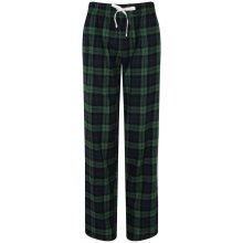 SF Skinnifit Dámske flanelové pyžamové nohavice Tmavomodrá zelená