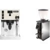 Rancilio Silvia PRO X, white + Stone Espresso Pebble, chrome