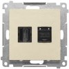 Zásuvka dátová 1xHDMI+1xRJ45 Cat.6 šampanská matná SIMON55 (Simon)