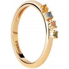PDPaola pozlátený prsteň so zirkónmi RAINBOW Gold AN01 C10
