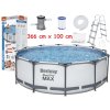 Bestway 56418 bazén SteelPRO MAX s kovovou konštrukciou 366 cm x 100 cm + čerpadlo + rebrík