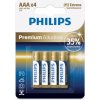 PHILIPS Premium Alkaline AAA 4ks LR03M4B/10