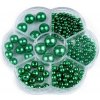 Sada plastových voskových korálků v boxu - 9 zelená