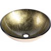 Sapho FIANNA sklenené umývadlo na dosku Ø 42 cm, bronz 2501-21