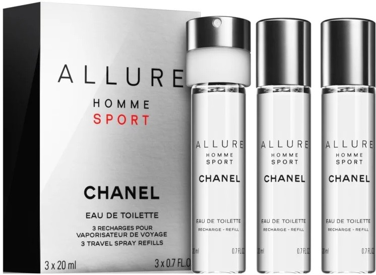 Chanel Allure Homme sport Refill toaletná voda pánska 3 x 20 ml