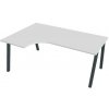 Hobis Pracovný stôl UNI A, ergo, pravý, 180x75,5x120 cm, biela/čierna