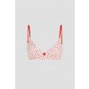 SPODNÁ BIELIZEŇ KARL LAGERFELD KARL HEART TRIANGLE BRALETTE WHITE-RED KARL HEART AOP
