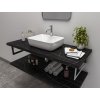 CERAMICA LATINA ATYP 161-180 x 46-50cm doska pod umývadlo, MDF/lamino, pietra grigia čierna