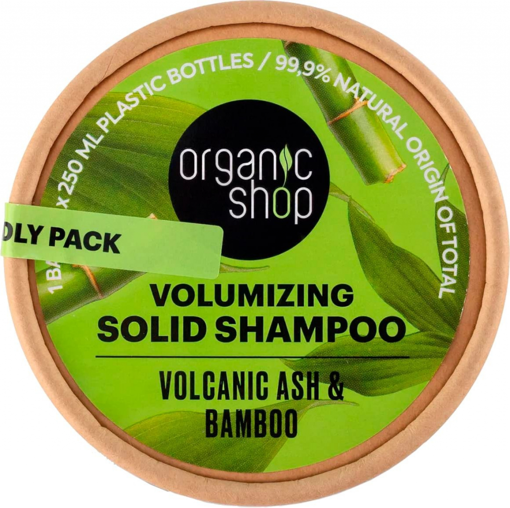 Organic Shop Tuhý šampón Sopečný popol a bambus 60 g