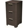 Curver Regál Style 3x14L se zásuvkami tmavě hnědý