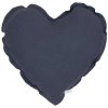 COTTON & SWEETS Ľanový vankúš srdiečko Pure Nature - Graphit