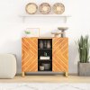 vidaXL Bočná skrinka hnedo-čierna 90x33,5x75 cm masívne mango 356811