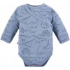 Eevi Body rozopínacie s dlhým rukávom ANIMALS modré Dino