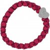 By Eloise London Woven Silver Heart náramok / gumička do vlasov magenta