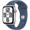 Apple Watch SE (2024) GPS 40mm Strieborné hliníkové telo - Denimový športový remienok S/M / 130-180 mm (MXEC3QC/A)