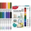 Fixky na zdobenie keramiky, skla a porcelánu Monami Ceramic Marker 480, 12 farieb, 1,4mm