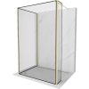 Mexen Kioto sprchová stena Walk-in 140 x 120 x 40 cm, čierny vzor, zlatá brúsená - 800-140-120-221-55-70-040