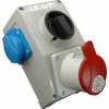 Rozvodnica 4M 16A/400V/5P+2x250V vývodka TV-M25 vyp.LP IP44 - ROS 4/V-12 LP (SEZ DK)