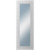 DANTIK - Zrkadlo v rámu, rozmer s rámom 50x140 cm z lišty ROKOKO strieborná hádzaná (2881)
