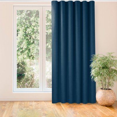 HOMEDE Závěs MILANA klasická transparentní vlnovka 7 cm indigo, velikost 220x270