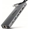 AXAGON HMC-7HX2, USB 5Gbps hub, 2x USB-A, USB-C, 2x HDMI 4k/60Hz, RJ-45 GLAN, PD 100W, kábel USB-C 15cm HMC-7HX2