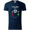 Volejbal volá - Tričko z organickej bavlny - XL ( Tmavomodrá (veľmi tmavá - skoro čierna) )