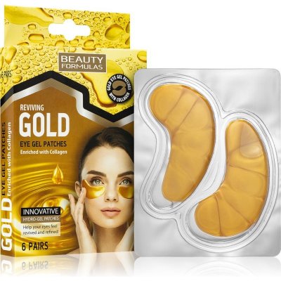 Beauty Formulas Gold hydrogélová maska na očné okolie s kolagénom 6 ks