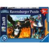RAVENSBURGER Puzzle Ako vycvičiť draka: Deväť kráľovstiev 3x49 dielikov