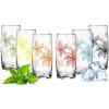 Pohár na vodu 350ml sklo, dekor kvety mix farieb sada 6ks KLC