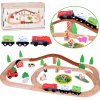 DREVENÝ VLÁČIK SO VAGÓNMI A ZVIERATKAMI + DRÁHA PRE DETI